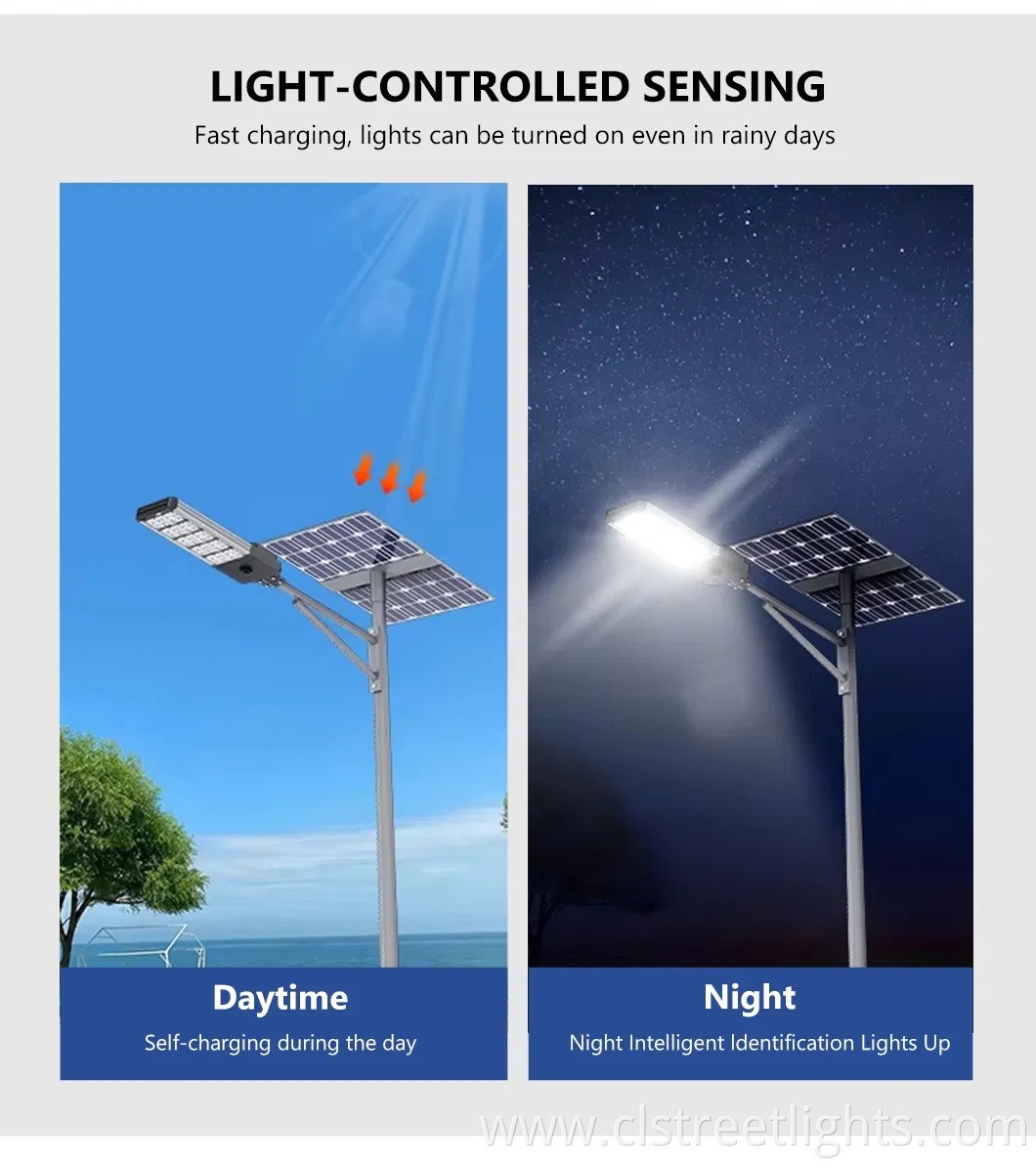 High-Efficiency LED Lamp Solar Panel LiFePO4 Lithium Battery Split Type Solar Street Light